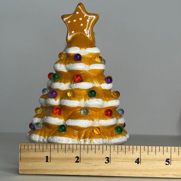 Mr. Christmas Mini Ceramic Themed Light Up Christmas Trees Pastel Set of 3 - Picture 4 of 11